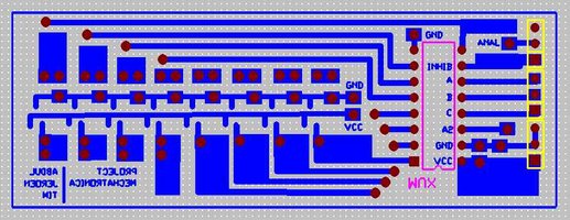 Hall sensors and mux PCB