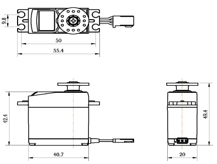Savox SC-0251 technical drawing