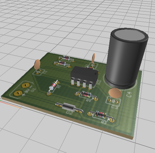 3D visualisation of PCB of emitting part
